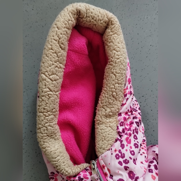 Pink Platinum GIRLS  Size 5/6 FLORAL PUFFER JACKET Coat - Picture 8 of 13